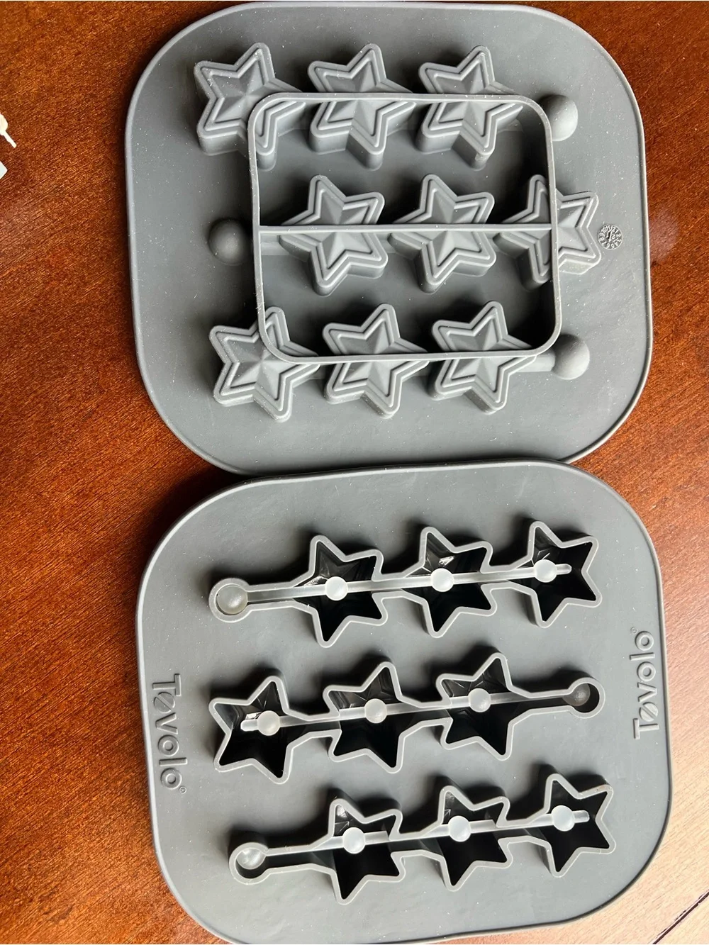 NEW! Williams Sonoma Gray Star Swizzle Stick Ice Molds- Set of two
